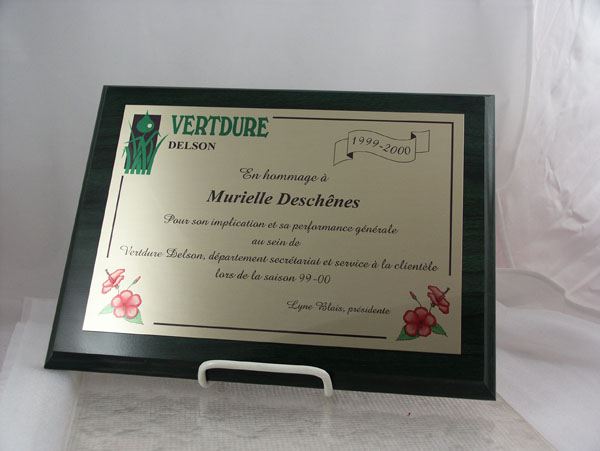 Plaque mérite gravée