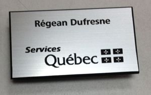 Épinglette d'identification en plastique